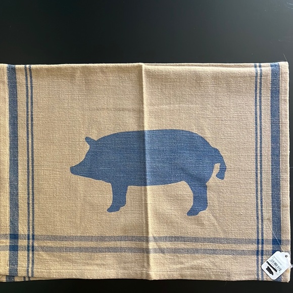 Farm Fresh collection: dish towels rooster/lamb/pig/bull on jacquard/gingham-NWT - Picture 13 of 16